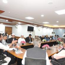 A delegation from Malaysia meeting the Union Minister for Minority Affairs, Shri Mukhtar Abbas Naqvi, in New Delhi on October 26, 2017.