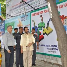 Informed common people and traders about benefits of GST at awareness programme in Hyderabad. Union Minister Sh Bandaru Dattatreya was also present. After GST, country has moved towards one nation, one tax.