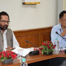 Discussed on progress of various welfare schemes in a review meeting with officials of Minority Affairs Ministry at Antyodaya Bhawan today. Programmes-schemes related to education, employment, development & empowerment are being implemented effectively.