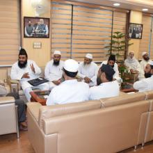 Delegation led by Maulana Mohd. Sajid Rashidi, president All India Imam Association, met me at Antyodaya Bhawan today.Positive discussion held on various development issues of Muslim community especially educational empowerment