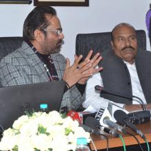 The Union Minister for Minority Affairs, Shri Mukhtar Abbas Naqvi launching the portal for Haj Tour Operators, in New Delhi on December 14, 2017.