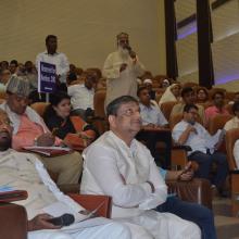 National Waqf Conference at New Delhi which discussed in detail protection and development of waqf properties. State waqf boards chairpersons, CEOs, members, Minority Affairs Ministry officials were present.