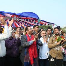 The Union Minister for Minority Affairs, Shri Mukhtar Abbas Naqvi visiting the Stalls, at Hunar Haat, at Islam Gymkhana Marine Lines, in Mumbai on January 08, 2018.